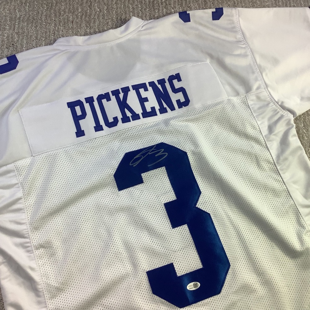 George Pickens Signed Dallas Cowboys Custom Jersey JSA Witnessed White XL New